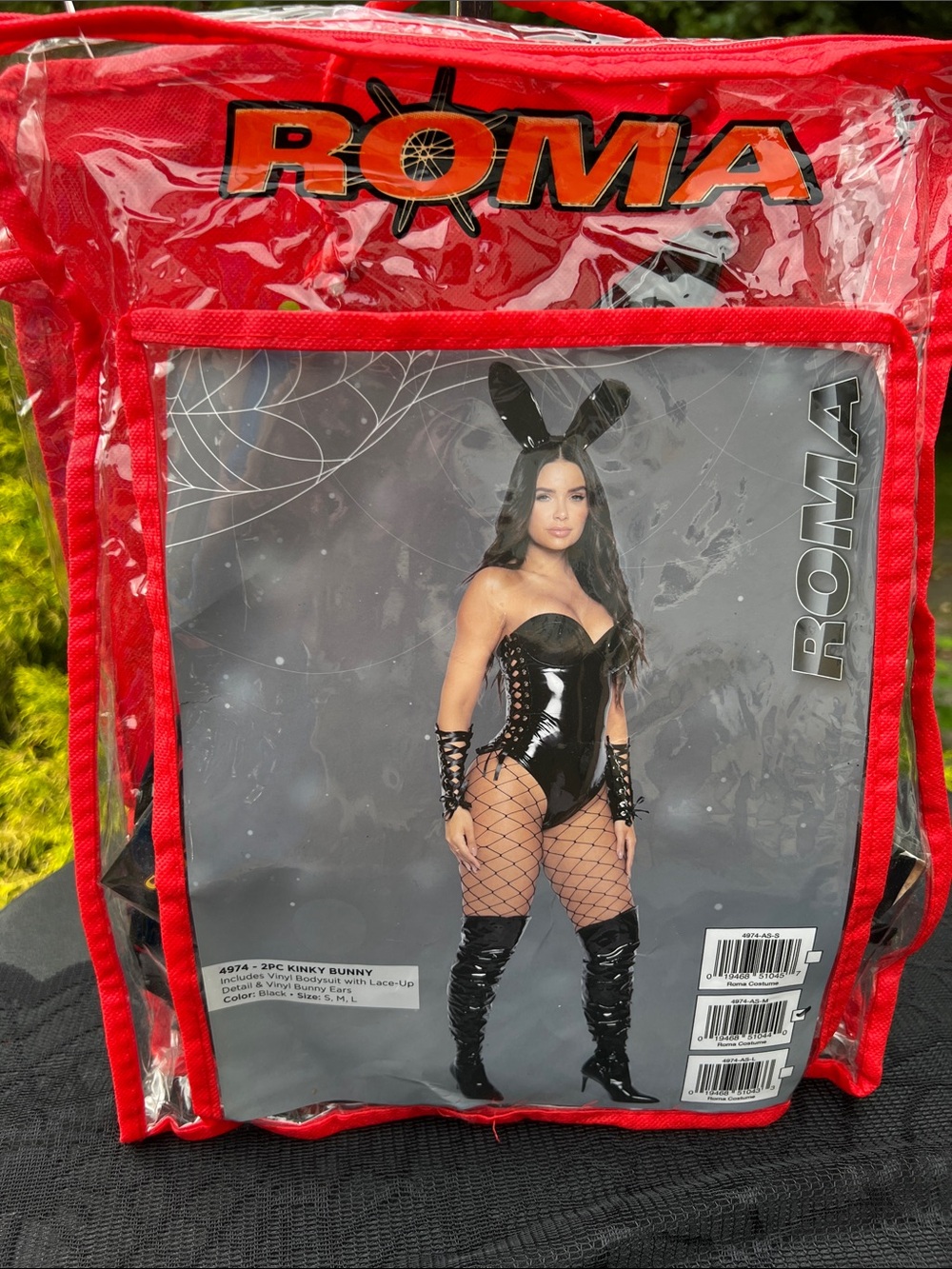 Roma 2PC Kinky Black Bunny Halloween Costume Size Medium 6-8